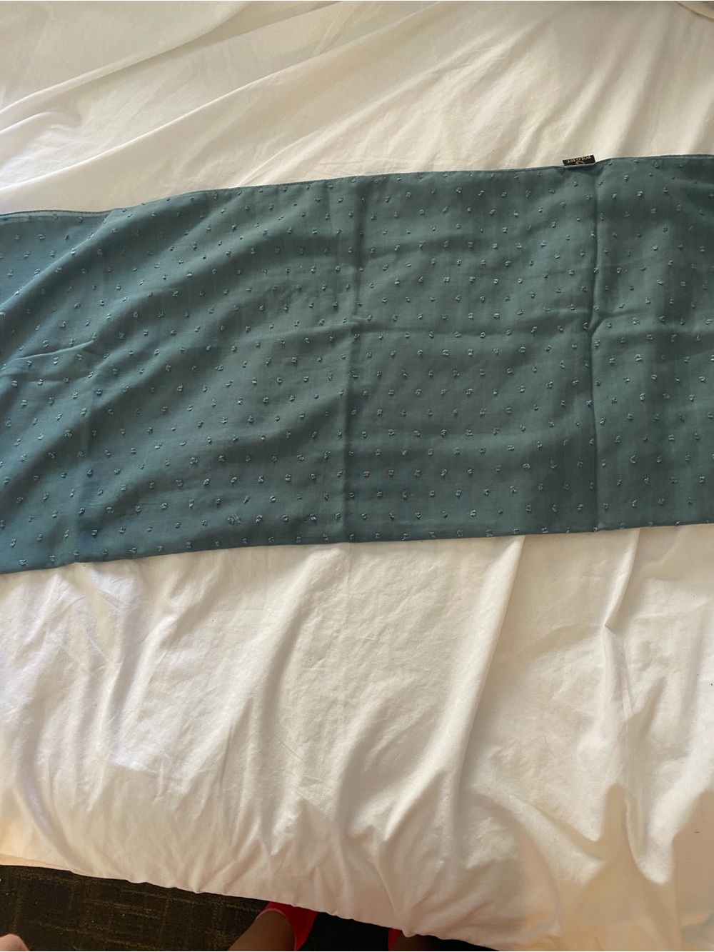 Lightweight Textured Teal Scarf